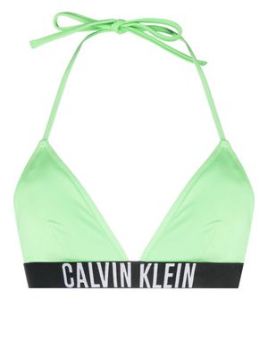 Calvin Klein logo-underband triangle bikini top - Green