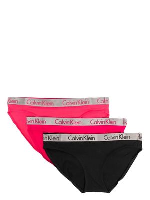 Calvin Klein logo-waistband 3 pack briefs - Black