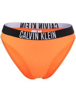 Calvin Klein logo-waistband bikini bottoms - Orange
