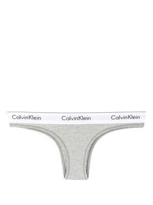 Calvin Klein logo-waistband thong - Grey
