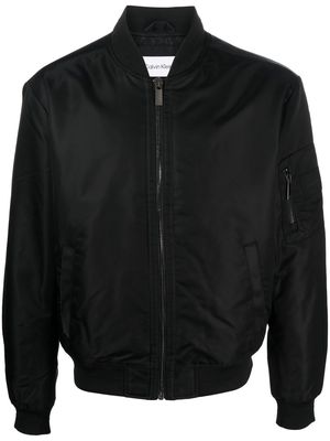 Calvin Klein long-sleeve zip-up bomber jacket - Black
