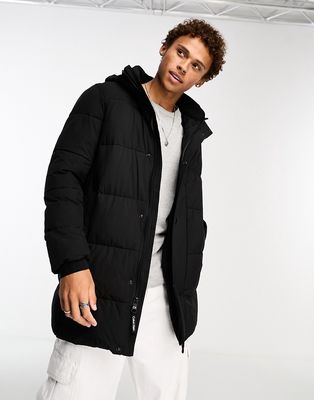 Calvin Klein longline puffer jacket in black