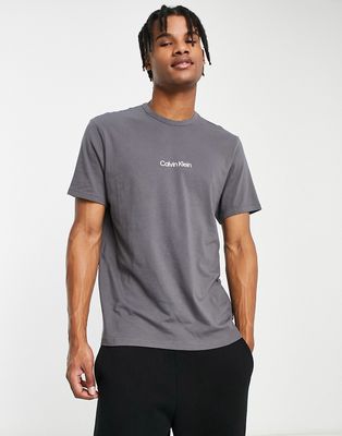 Calvin Klein lounge T-shirt with chest branding in dark gray