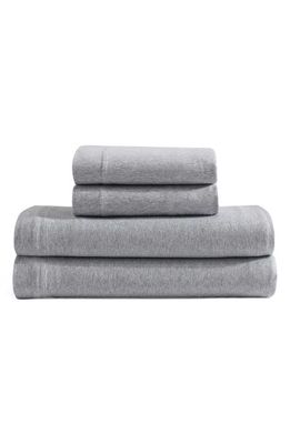 Calvin Klein Mélange Cotton Blend Jersey Sheet Set in Blue