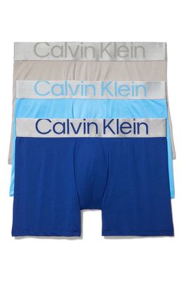 Calvin Klein Men's Reconsidered Steel 3-Pack Stretch Boxer Briefs in C7T Midnight Bl