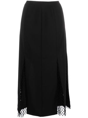 Calvin Klein mesh-panel midi skirt - Black