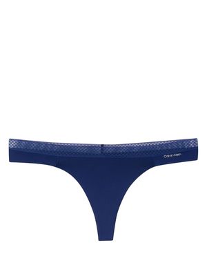Calvin Klein mesh-waistband thong - Blue