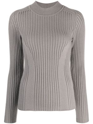 Calvin Klein mock-neck ribbed-knit jumper - Brown