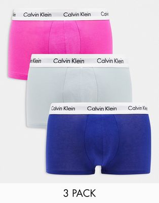 Calvin Klein Modern Cotton 3 pack stretch low rise trunks in multi