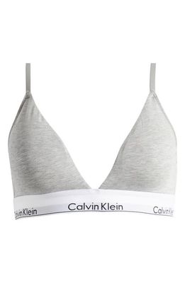 Calvin Klein Modern Cotton Collection Cotton Blend Triangle Bra in Grey Heather