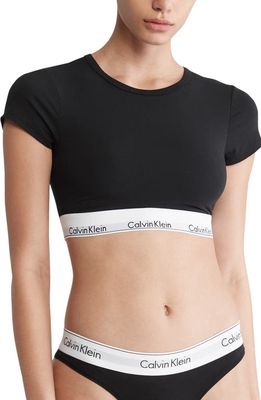Calvin Klein Modern Cotton Crop T-Shirt in Black