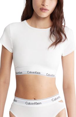 Calvin Klein Modern Cotton Crop T-Shirt in White