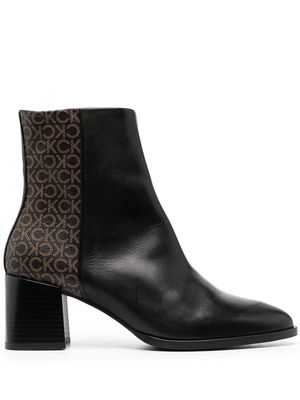Calvin Klein monogram-print ankle boots - Black