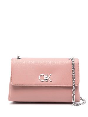 Calvin Klein monogram-print shoulder bag - Pink