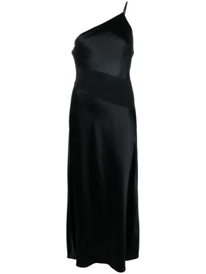 Calvin Klein one-shoulder panel detail slip dress - Black