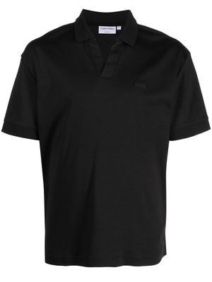 Calvin Klein open placket polo shirt - Black