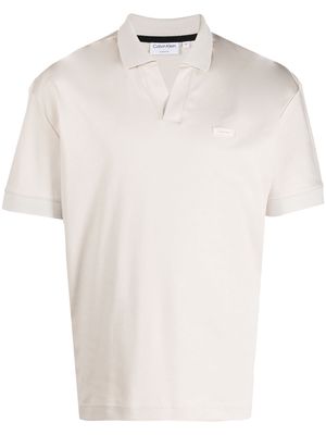 Calvin Klein open placket polo shirt - Neutrals