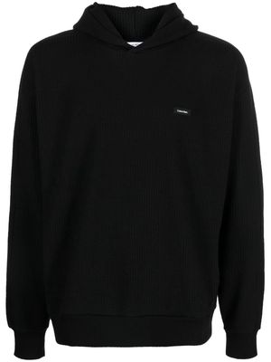 Calvin Klein Ottoman comfort ribbed hoodie - Black