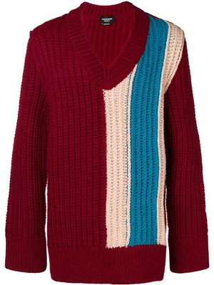 Calvin Klein oversized chunky stripe sweater - Red