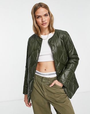 Calvin Klein padded liner jacket in khaki-Green