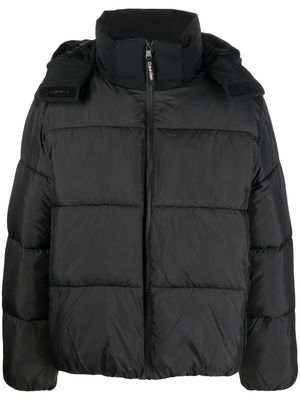 Calvin Klein panelled quilted hooded puffer jacket - Black