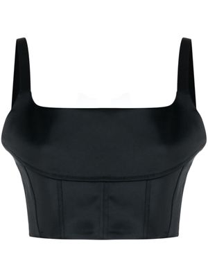 Calvin Klein panelled satin cropped corset - Black