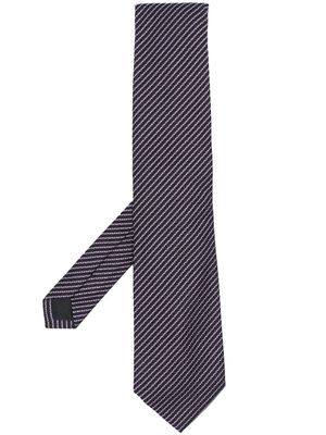 Calvin Klein patterned-jacquard silk tie - Purple
