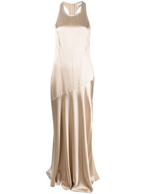 Calvin Klein pearlescent-finish long dress - Gold