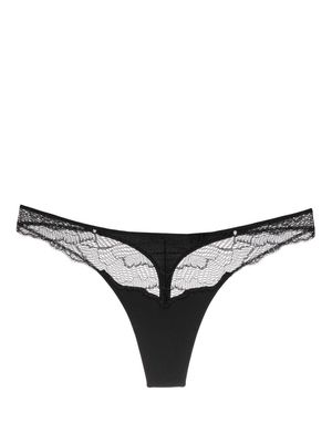 Calvin Klein perforated lace thong - Black