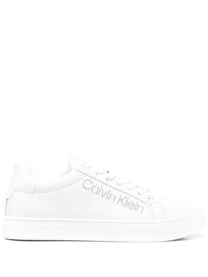 Calvin Klein perforated-logo low-top sneakers - White
