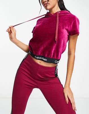 Calvin Klein Performance cap sleeve logo hoodie in pink - part of a set