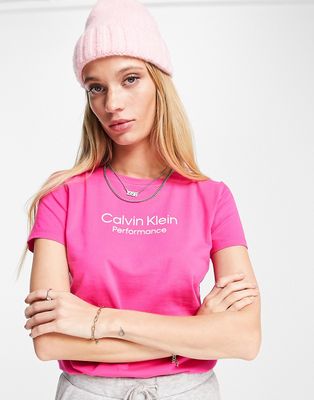 Calvin Klein Performance logo short sleeve t-shirt in pink