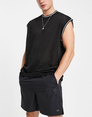 Calvin Klein Performance taping woven shorts in black