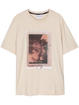 Calvin Klein photograph-print cotton T-shirt - Neutrals