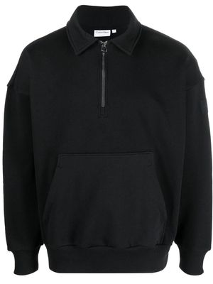 Calvin Klein polo-collar cotton sweatshirt - Black