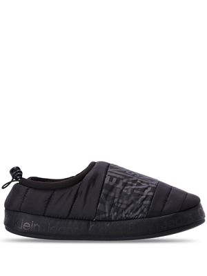 Calvin Klein quilted drawstring slippers - Black