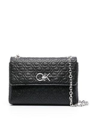 Calvin Klein Re-Lock logo-embossed shoulder bag - Black