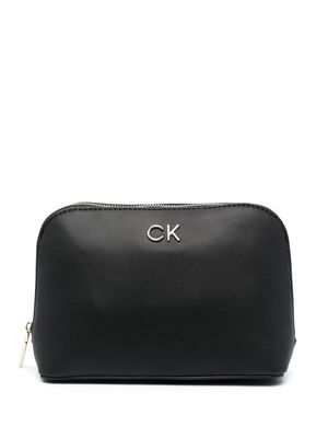 Calvin Klein Re-Lock logo-plaque wash bag - Black