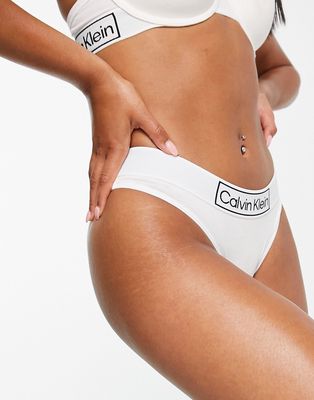 Calvin Klein Reimagined Heritage cotton blend bikini style brief in white - WHITE