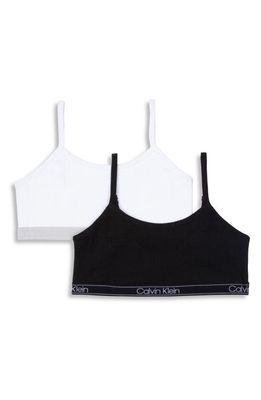 Calvin Klein Ribbed Crop Bralettes - Pack of 2 in Black/White
