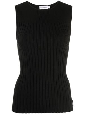 Calvin Klein ribbed-knit sleeveless top - Black