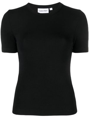 Calvin Klein ribbed round-neck T-shirt - Black