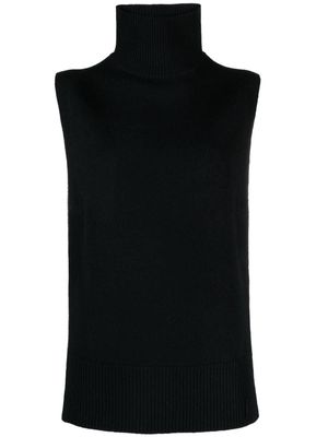 Calvin Klein roll-neck sleeveless wool jumper - Black