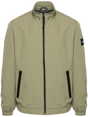 Calvin Klein rubberised-logo crinkled jacket - Green