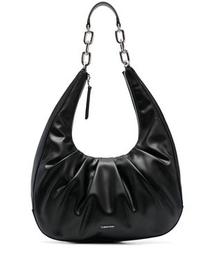 Calvin Klein ruched chain-link shoulder bag - Black