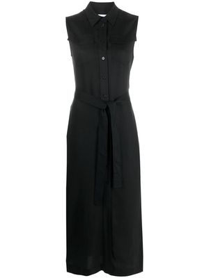 Calvin Klein self-tie sleeveless shirt dress - Black