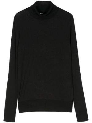 Calvin Klein sheer-panelling roll-neck jumper - Black
