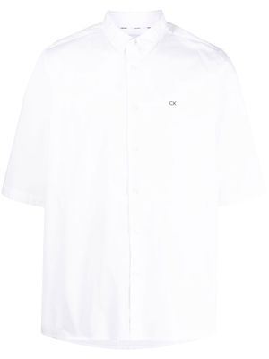Calvin Klein short-sleeve stretch-cotton shirt - White