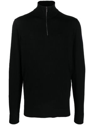 Calvin Klein short-zip wool jumper - Black