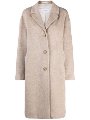 Calvin Klein single-breasted midi coat - Neutrals